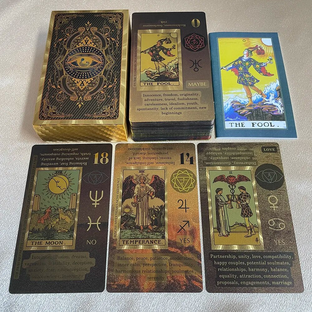 Golden Tarot Divination Deck