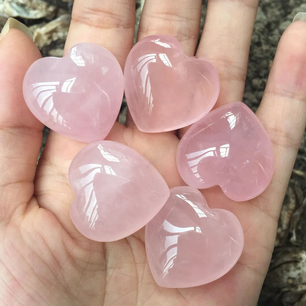 Heart Shaped Rose Quartz Healing Stone