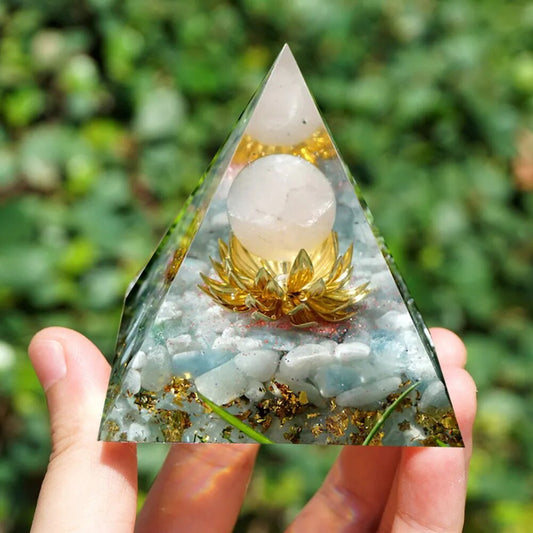 Natural Orgonite Pyramid for Protection & Healing