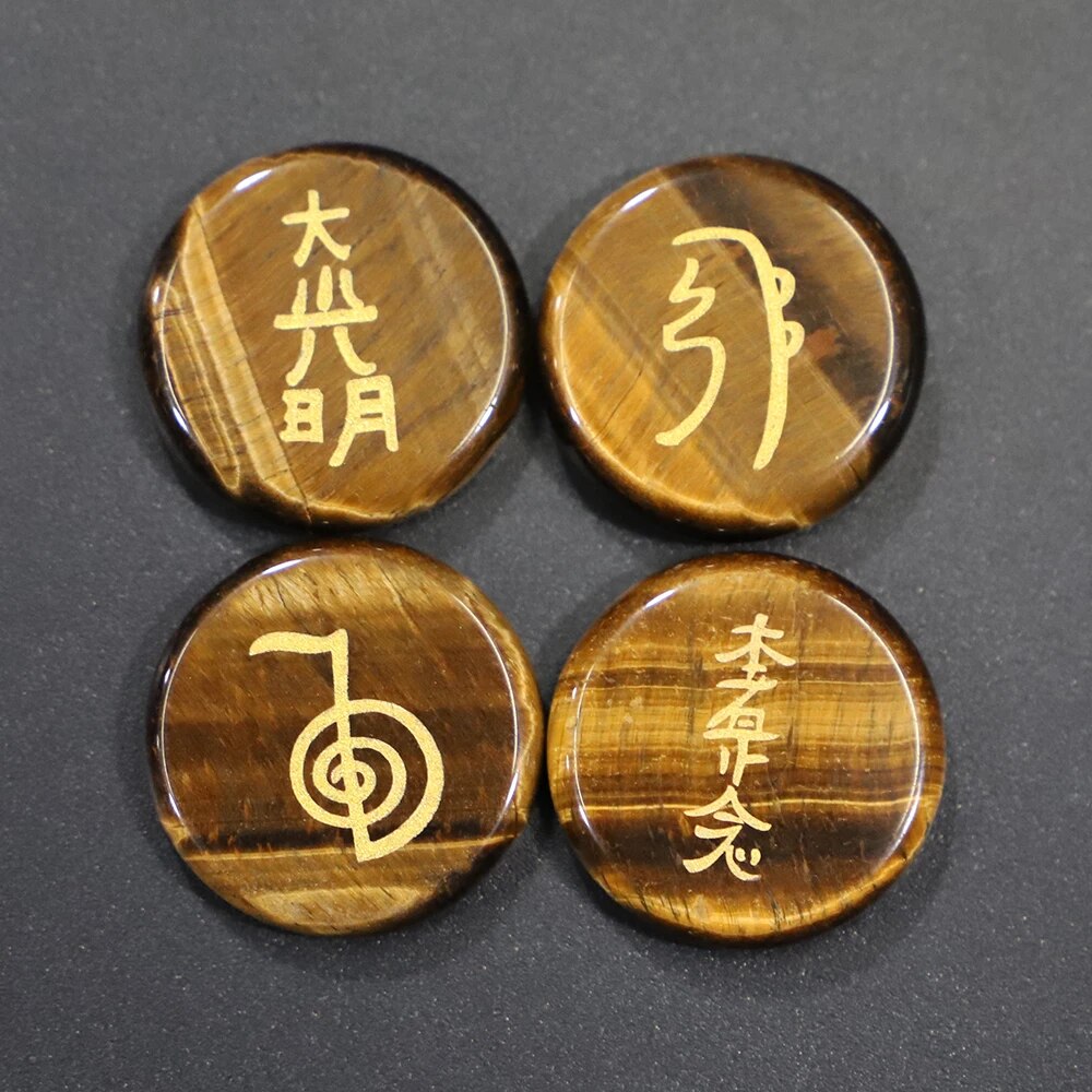 Stones with Lapis Lazuli Engraved Symbols