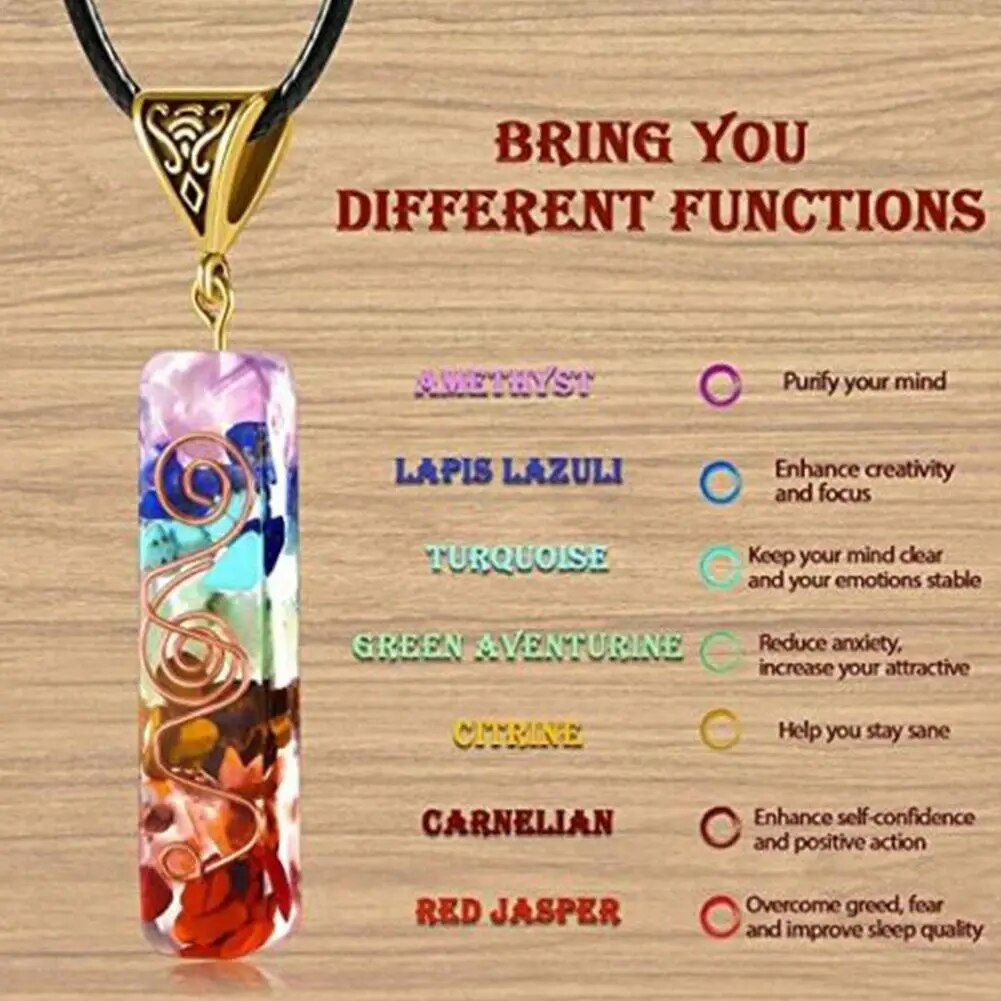 7 Chakras Stones Pendant Necklace