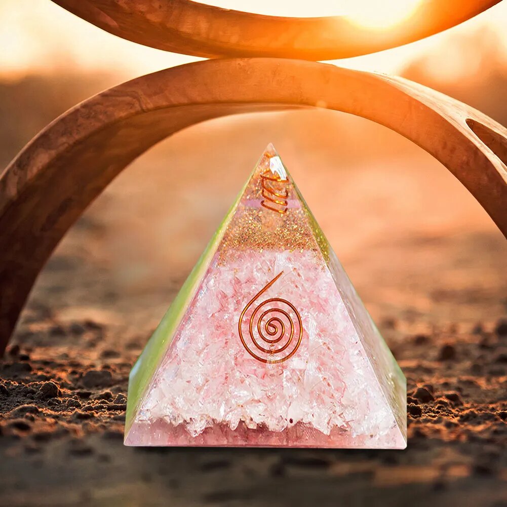 Natural Orgonite Pyramid for Protection & Healing