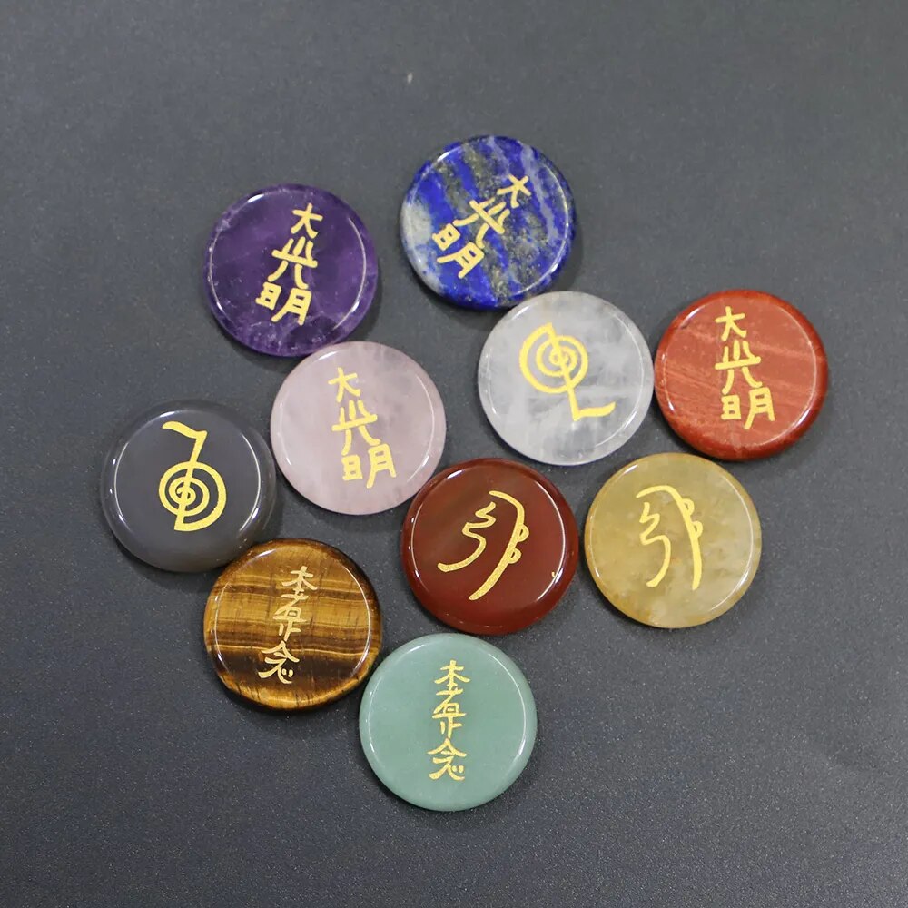 Stones with Lapis Lazuli Engraved Symbols