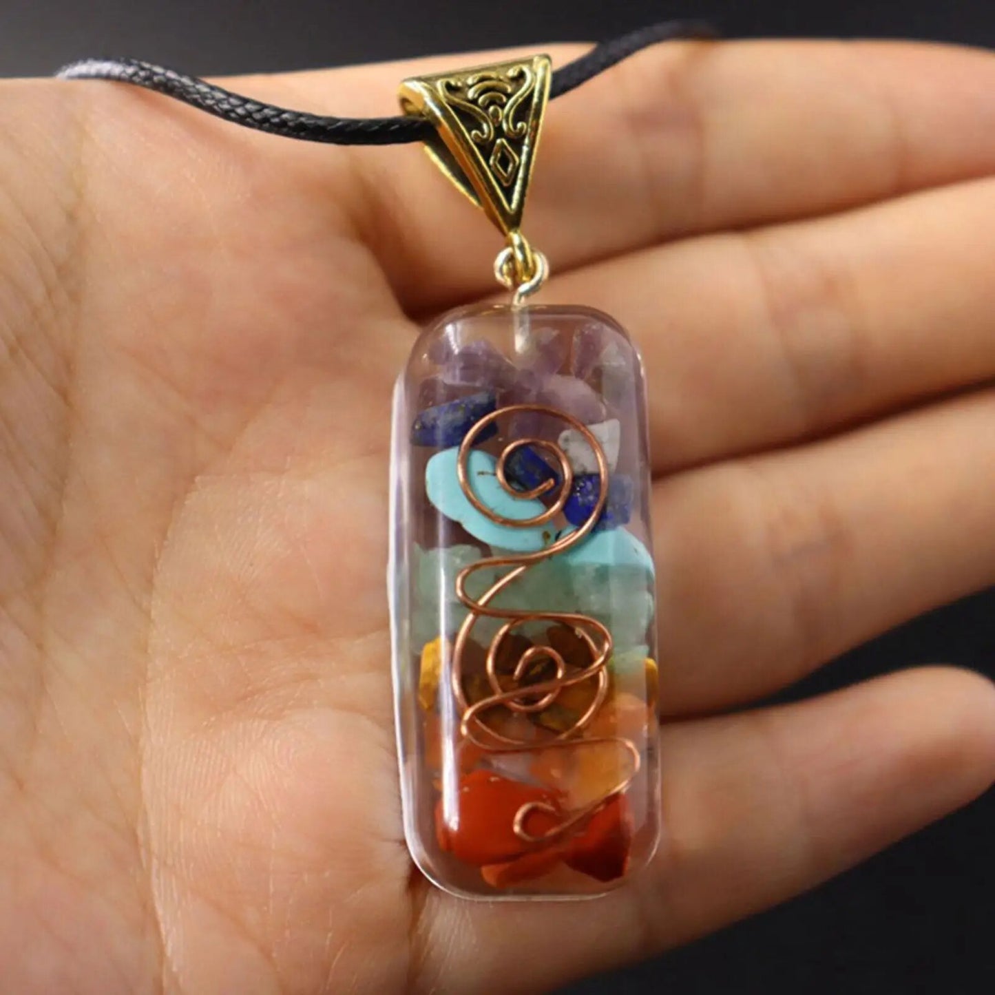 7 Chakras Stones Pendant Necklace