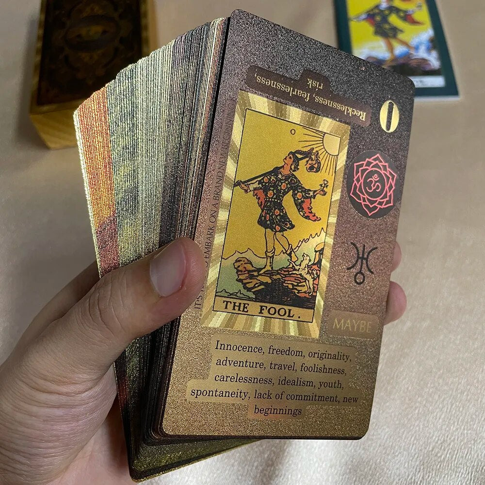 Golden Tarot Divination Deck