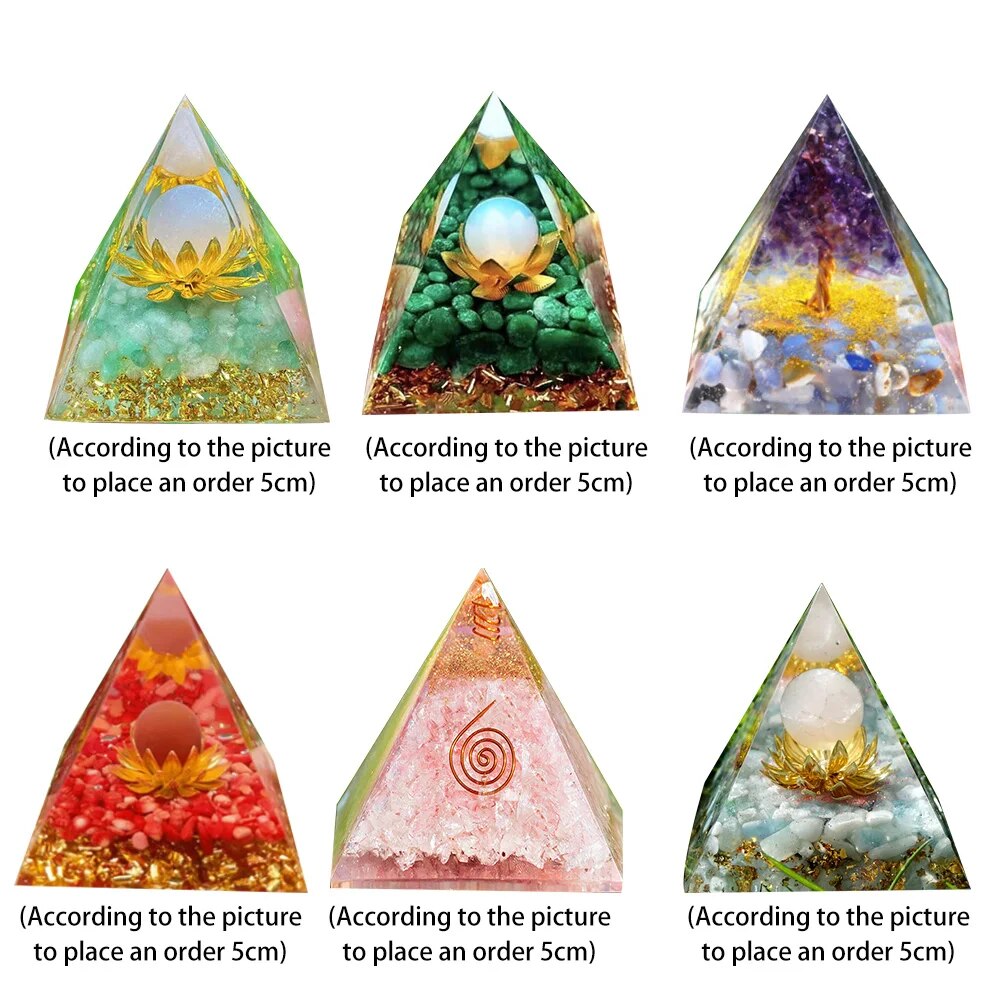 Natural Orgonite Pyramid for Protection & Healing