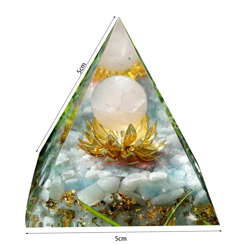 Natural Orgonite Pyramid for Protection & Healing